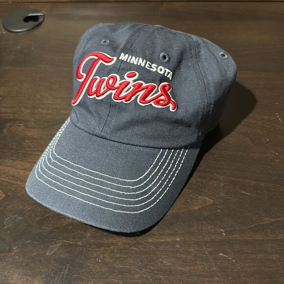 Minnesota Twins Baseball Cap Blue Red Adjustable Hat One Size - Picture 2 of 9